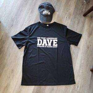 New Legendary Dave Black T-Shirt and a Hat